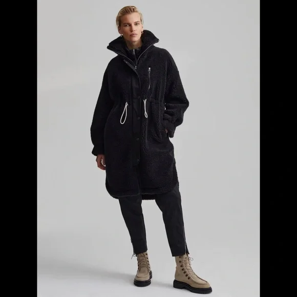NWT Black Sherpa VARLEY Jones Coat - Picture 2 of 16
